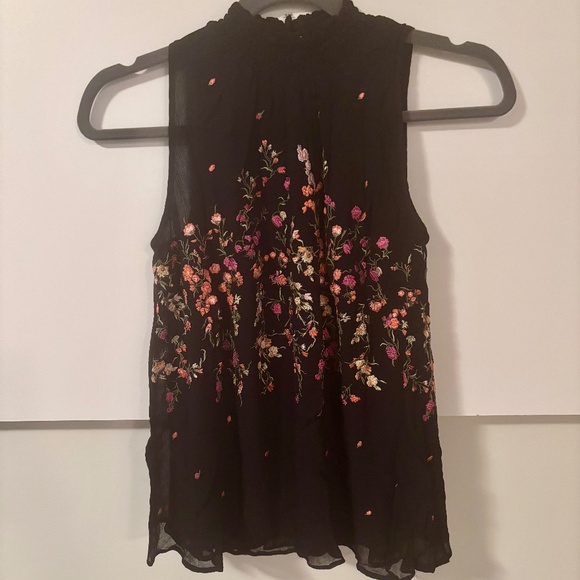 Anthropologie floreat Embroidered Floral Mock Neck Blouse Size S - Picture 1 of 7